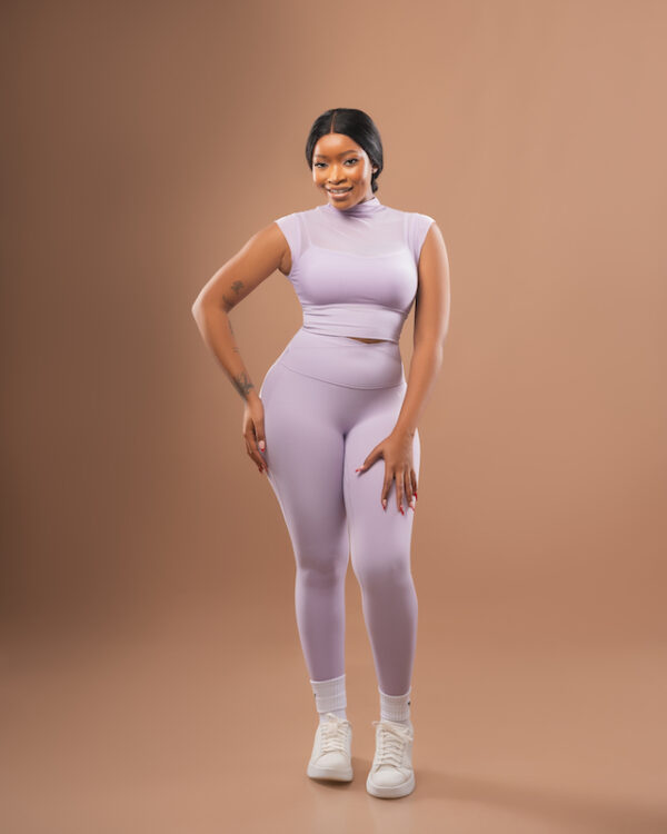 Shia Mesh Leggings Set (Lilac) - Image 2