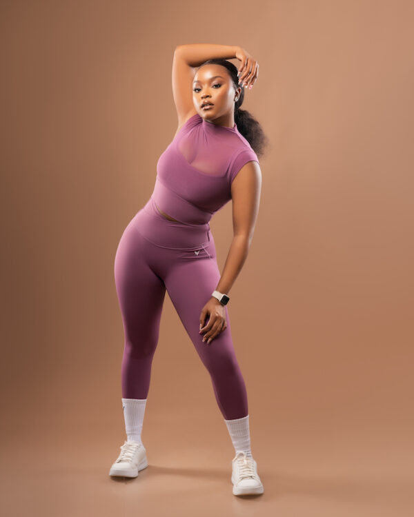 Shia Mesh Leggings Set (Mauve) - Image 4