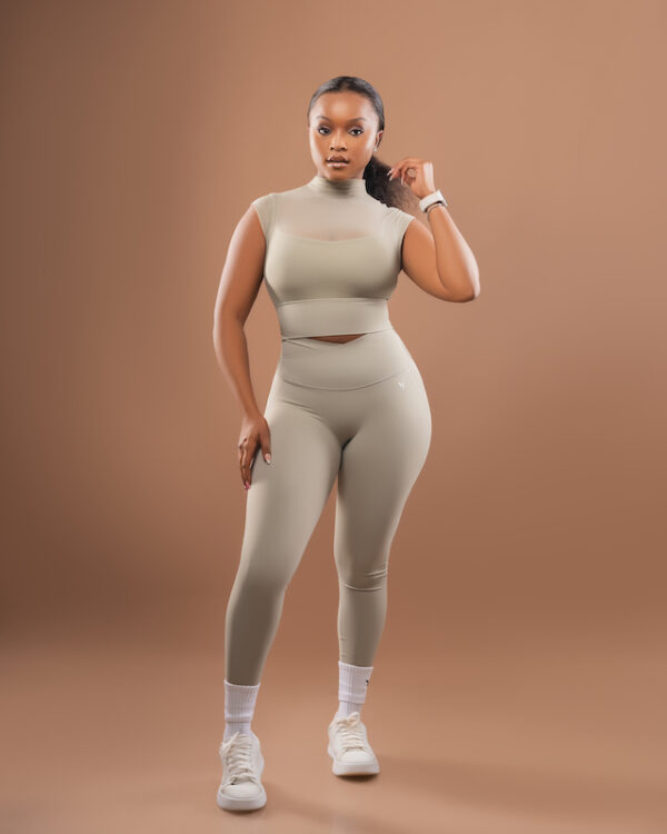 Shia Mesh Leggings Set (Sage) - Image 2